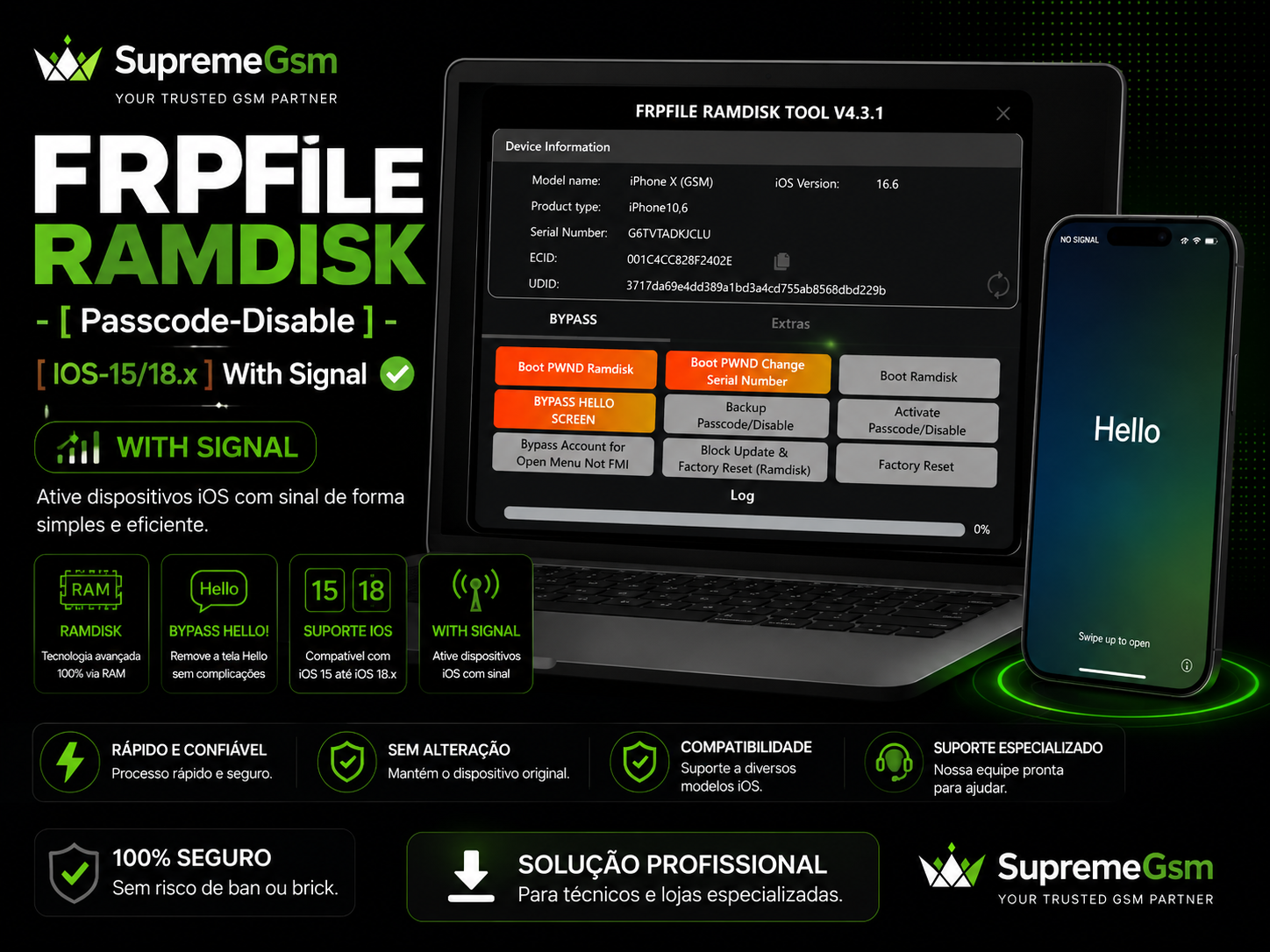 FRPFILE Ramdisk - [Passcode-Disable]- [IOS-15/18.x] With Signal ✅