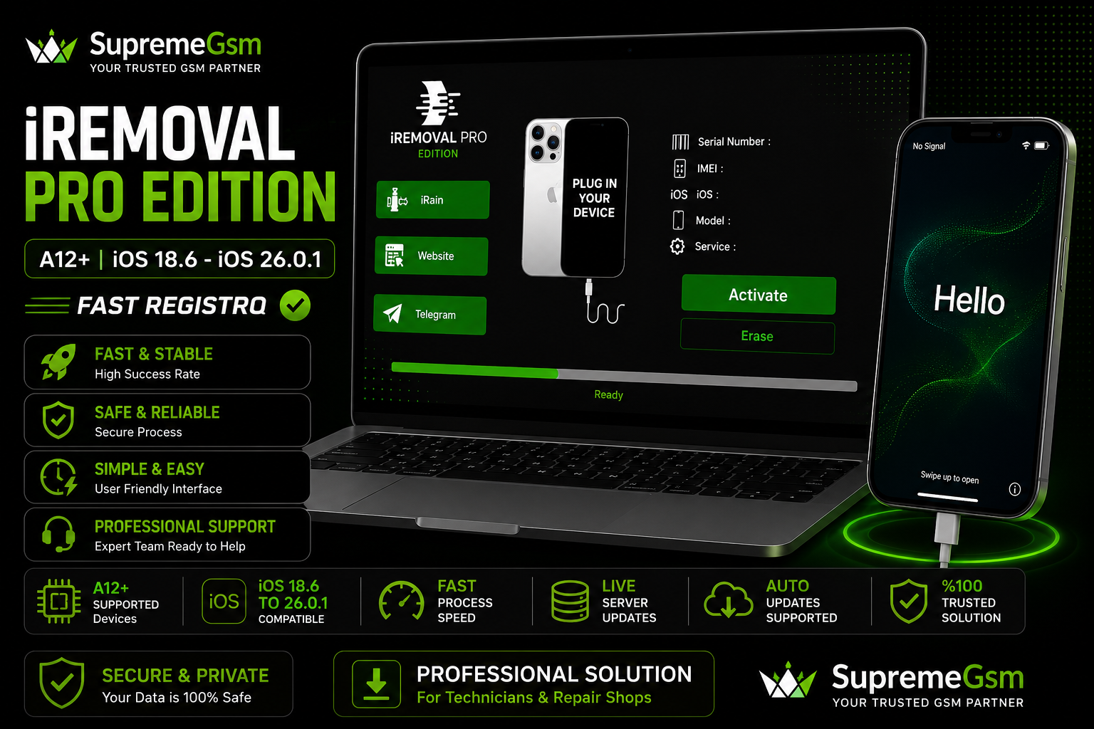 iRemoval PRO Edition iRemoval Pro A12+ iOS18.6 - iOS26.0.1 ] Fast Registro✅